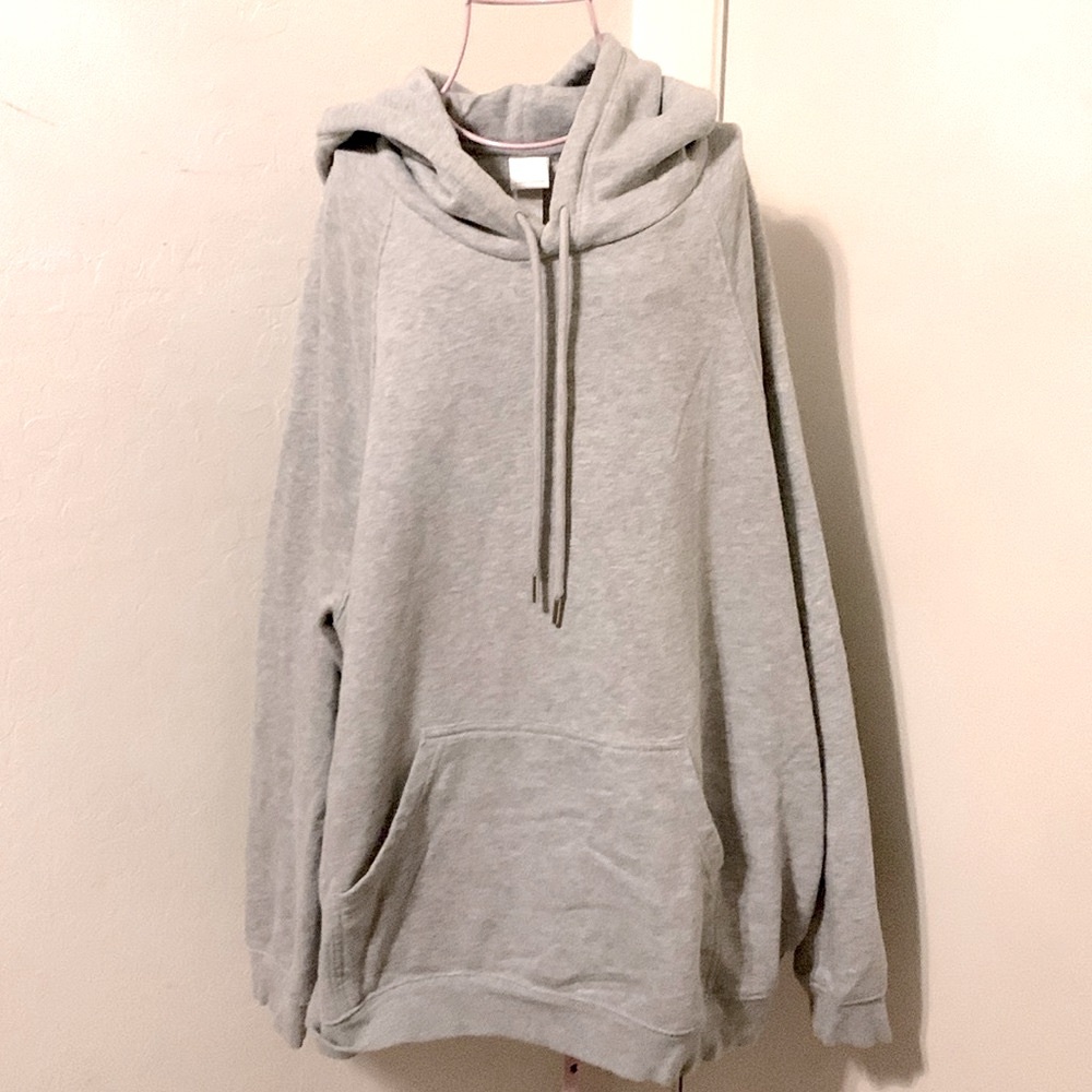 Men's Unisex H&M Basics Gray Hooded Sweatshirt- XXL/2X